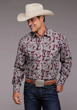 Load image into Gallery viewer, Stetson 2035 Country Paisley (Wine) - Men's Western Shirt
