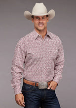 Load image into Gallery viewer, Stetson 2036 Vintage Print (Wine) - Men's Western Shirt
