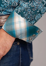 Load image into Gallery viewer, Stetson Forest Paisley (Green) - Men's Western Shirt
