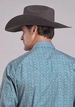 Load image into Gallery viewer, Stetson 2573 Tile Medallion (Blue) - Men's Western Shirt
