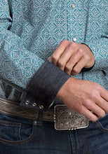 Load image into Gallery viewer, Stetson 2573 Tile Medallion (Blue) - Men's Western Shirt
