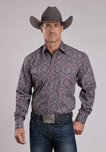Load image into Gallery viewer, Stetson 2572 Medallion Paisley (Wine) - Men's Western Shirt

