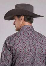 Load image into Gallery viewer, Stetson 2572 Medallion Paisley (Wine) - Men's Western Shirt
