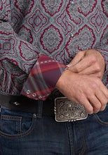Load image into Gallery viewer, Stetson 2572 Medallion Paisley (Wine) - Men's Western Shirt
