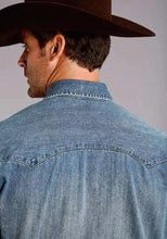Load image into Gallery viewer, Stetson Denim Drift (Blue) - Men's Western Shirt
