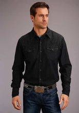 Load image into Gallery viewer, Stetson Modern Denim (Black) - Men's Western Shirt
