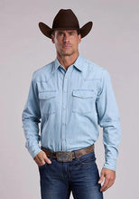 Load image into Gallery viewer, Stetson Light Weight Chambray (Blue) - Men's Western Shirt
