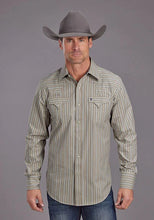 Load image into Gallery viewer, Stetson 2148 Dobby Stripe (Brown) - Men's Western Shirt
