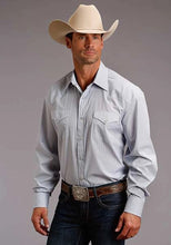 Load image into Gallery viewer, Stetson 5663 Two Stripe (Blue) - Men's Western Shirt
