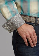 Load image into Gallery viewer, Stetson 1927 Smoke Plaid (Turquoise) - Men's Western Shirt
