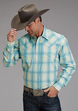 Load image into Gallery viewer, Stetson 1929 Aqua Ombre (Blue) - Men's Western Shirt
