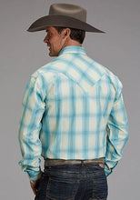 Load image into Gallery viewer, Stetson 1929 Aqua Ombre (Blue) - Men's Western Shirt
