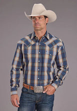 Load image into Gallery viewer, Stetson 2513 Ranch Plaid (Blue) - Men's Western Shirt
