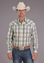 Load image into Gallery viewer, Stetson 2514 Cinnabar Plaid (Blue) - Men's Western Shirt
