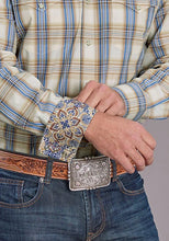 Load image into Gallery viewer, Stetson 2514 Cinnabar Plaid (Blue) - Men's Western Shirt
