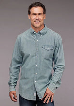 Load image into Gallery viewer, Stetson Chambray Button Front (Blue) - Men's Western Shirt
