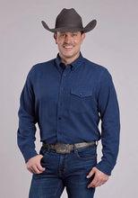 Load image into Gallery viewer, Stetson 2473 Heather Flannel (Navy) - Men's Western Shirt
