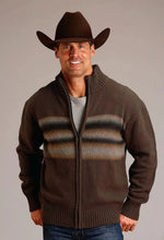 Load image into Gallery viewer, Stetson Ombre Boarder (Brown) - Men's Wool Blended Sweater
