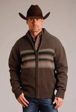 Load image into Gallery viewer, Stetson Ombre Boarder (Brown) - Men's Wool Blended Sweater
