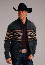 Load image into Gallery viewer, Stetson Arrow Border (Grey) - Men's Wool Blended Sweater

