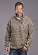 Load image into Gallery viewer, Stetson 2329 Herringbone 1/4 Zip (Brown) - Men's Sweater
