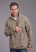 Load image into Gallery viewer, Stetson 2329 Herringbone 1/4 Zip (Brown) - Men's Sweater
