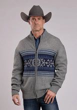 Load image into Gallery viewer, Stetson 2776 Aztec Border (Grey) - Men's Wool Sweater
