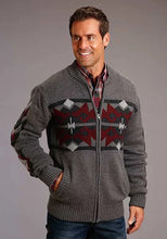 Load image into Gallery viewer, Stetson 00907 Heathered Aztec (Grey) - Men's Sweater
