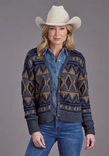 Load image into Gallery viewer, Stetson 2268 Cropped Cardigan (Blue) - Women's Sweater
