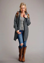 Load image into Gallery viewer, Stetson 1799 Embroidered Cardigan (Grey) - Women's Sweater
