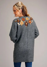 Load image into Gallery viewer, Stetson 1799 Embroidered Cardigan (Grey) - Women's Sweater

