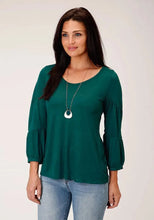 Load image into Gallery viewer, Stetson Jersey Knit Pull Over Blouse (Jade Green) - Women's Shirt
