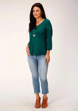 Load image into Gallery viewer, Stetson Jersey Knit Pull Over Blouse (Jade Green) - Women's Shirt
