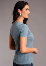 Load image into Gallery viewer, Stetson Vintage Script (Blue) - Women's Short Sleeve T-Shirt
