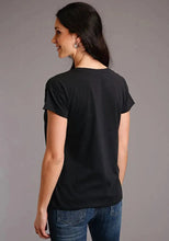 Load image into Gallery viewer, Stetson Serape Longhorn Skull (Grey) - Women's Short Sleeve T-Shirt
