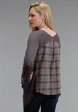 Load image into Gallery viewer, Stetson 0758 Twill Plaid (Grey) - Women's Knit Shirt
