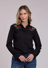 Load image into Gallery viewer, Stetson 2916 Eyelet Sleeves (Black) - Women's Western Shirt
