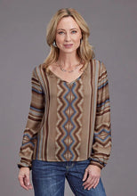 Load image into Gallery viewer, Stetson 2187 Sand Serape V-Neck (Tan) - Women's Blouse
