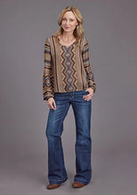 Load image into Gallery viewer, Stetson 2187 Sand Serape V-Neck (Tan) - Women's Blouse

