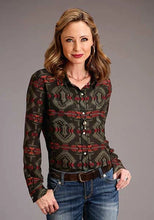 Load image into Gallery viewer, Stetson 00873 Blanket Print (Brown) - Women's Blouse
