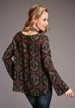 Load image into Gallery viewer, Stetson 00873 Blanket Print Peasant (Brown) - Women's Blouse

