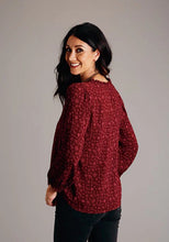 Load image into Gallery viewer, Stetson 1770 Western Ditzy V-Neck (Wine) - Women's Blouse
