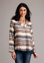 Load image into Gallery viewer, Stetson 1733 Desert Serape V-Neck (Brown) - Women's Blouse
