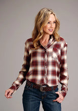 Load image into Gallery viewer, Stetson 1735 Ombre Plaid (Red) - Women's Blouse

