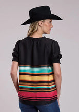 Load image into Gallery viewer, Stetson 2912 Border Print (Black) - Women's Blouse
