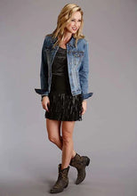 Load image into Gallery viewer, Stetson Fringe Lamb (Black) - Women's Leather Skirt
