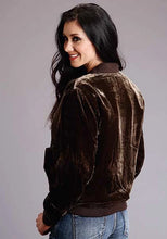 Load image into Gallery viewer, Stetson Quilted Velvet (Brown) - Women's Bomber Jacket

