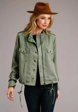 Load image into Gallery viewer, Stetson Twill Zip (Olive) - Women's Bomber Jacket
