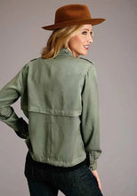 Load image into Gallery viewer, Stetson Twill Zip (Olive) - Women's Bomber Jacket
