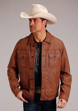 Load image into Gallery viewer, Stetson Novelty Solid Smooth (Brown) - Men's Leather Jacket
